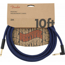 Câble jack Fender coudé Festival Instrument, Pure Hemp, Blue Dream - 3m