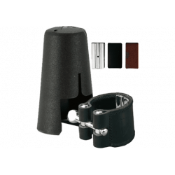 Vandoren  LC23P - Ligature cuir clarinette alto + couvre-bec plastique