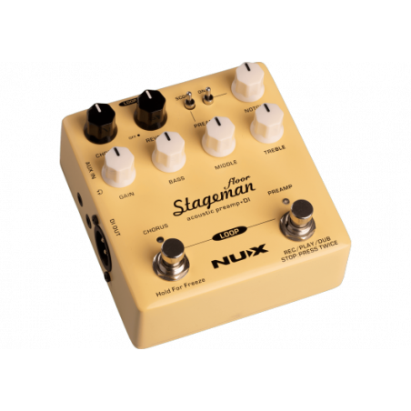 Nux  STAGEMAN-FLOOR - Préampli acoustique, sortie DI, 3 effets intégrés