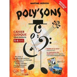 Poly'sons - Martine Herviou - Cahier ludique pour enfants 5-6 ans (+ CD)