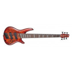 Ibanez SRMS806-BTT - Basse électrique 6 cordes fanned fret - Brown Topaz Burst