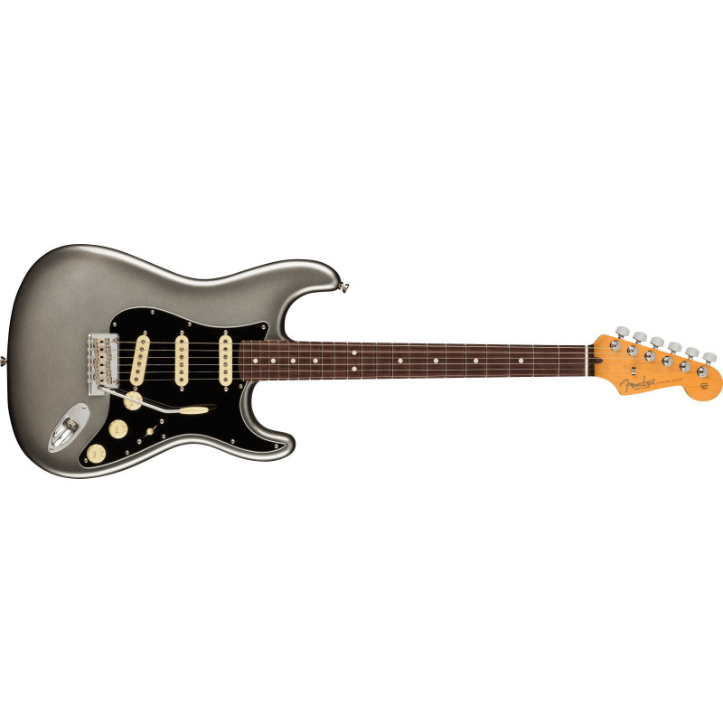 Fender American Pro II Stratocaster - touche palissandre - Mercury (+ étui)