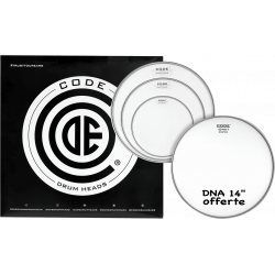 Code Drumheads TPDNACLRF - Pack peaux tom transparentes Fusion + caisse claire DNA sablée 14"
