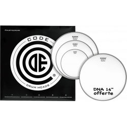 Code Drumheads TPDNACTDF - Pack peaux 10" 12" 14" DNA sablées Fusion + snare DNA sablée 14"