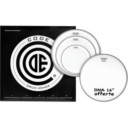 Code Drumheads TPGENCLRF - Pack peaux 10" 12" 14" Generator transparentes Fusion + snare DNA sablée 14"