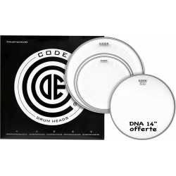 Code Drumheads TPGENCLRS - Pack peaux 10" 12" 14" Generator transparentes Standard + snare DNA sablée 14"
