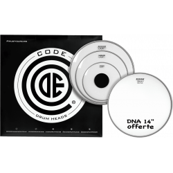 Code Drumheads TPLAWCLRF - Pack peaux 10" 12" 14" Law transparentes Fusion + DNA sablée 14"