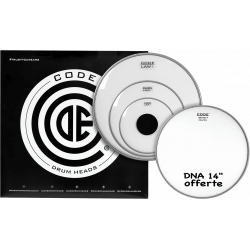 Code Drumheads TPLAWCLRR - Pack peaux 10" 12" 16" Law transparentes Rock + DNA sablée 14"