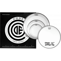 Code Drumheads TPRRCLRR - Pack peaux 10" 12" 16" transparentes Rock + DNA sablée 14"