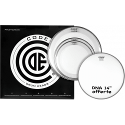 Code Drumheads TPRRCLRS - Pack peaux 12" 13" 16" transparentes Standard + DNA sablée 14"