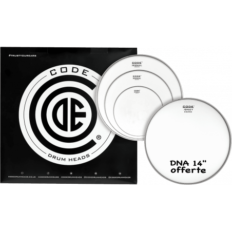 Code Drumheads TPSIGCTDF - Pack peaux 10" 12" 14" Signal sablées Fusion + DNA sablée 14"