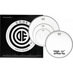 Code Drumheads TPSIGCTDR - Pack peaux 10" 12" 16" Signal sablées Rock + DNA sablée 14"