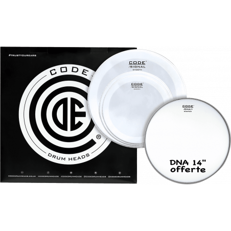 Code Drumheads TPSIGSMOS - Pack peaux 12" 13" 16" Signal Smooth Standard + DNA sablée 14"