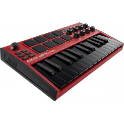 Akai MPKMINI3RED - Mini clavier USB 25 notes / 8 pads écran OLED - Rouge