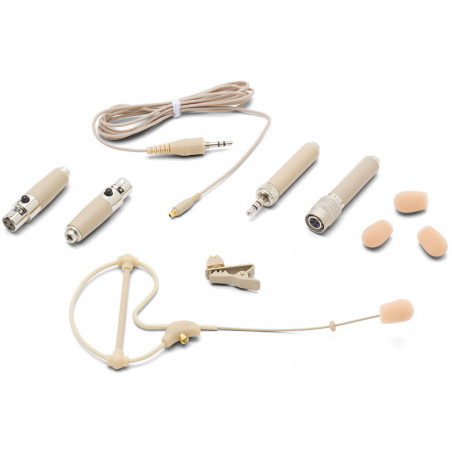 Samson SE10T - Microphone oreilette à condensateur omnidirectionnel – beige (+ accessoires et étui)