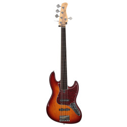 Marcus Miller V7 Alder-5 FL TS RN 2.0  Tobacco Sunburst Fretless - guitare basse 5 cordes