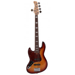 Marcus Miller V7 Alder-5 LH TS RN  Tobacco Sunburst  - guitare basse gaucher