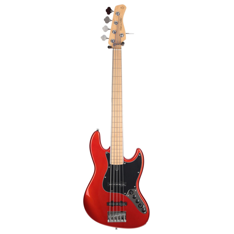 Marcus Miller V7 Vintage Alder-5 FL BMR 2.0 Bright Metallic Red Fretless - guitare basse 5 cordes