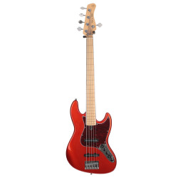 Marcus Miller V7 Vintage Swamp Ash-5 FL BMR 2.0 Bright Metallic Red Fretless - guitare basse 5 cordes