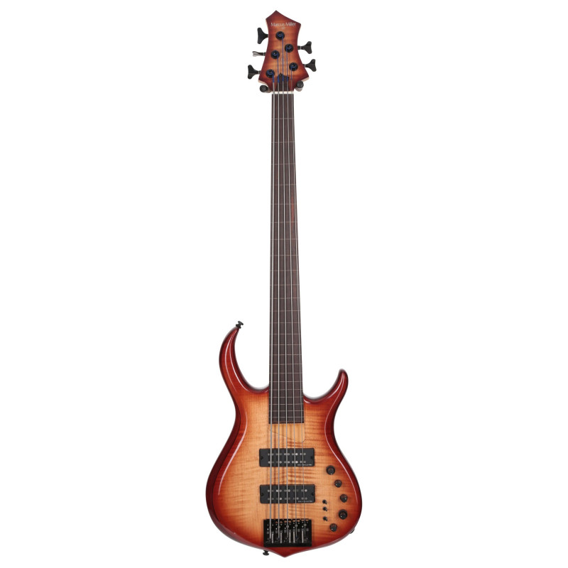Marcus Miller M7 Alder-5 FL BRS 2.0 Brown Sunburst Fretless - guitare basse 5 cordes