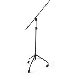Samson SB100 - Pied de microphone perche de studio - télescopique - trépied sur roues - noir