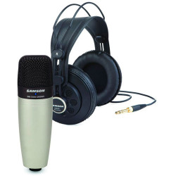 Samson C01/SR850 - Pack microphone à condensateur cardioïde + casque semi-ouvert