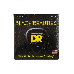 DR BKA-12 - Black Beauties - Black, jeu guitare acoustique, Light 12-54