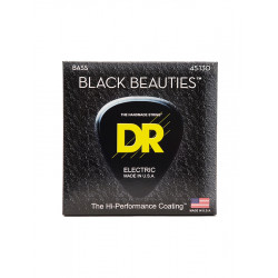 DR BKB5-130 - Black Beauties - Black, jeu guitare basse, 5 cordes Medium à Heavy 45-130