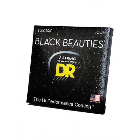 DR BKE7-10 - Black Beauties - Black, jeu guitare électrique, 7 cordes Medium 10-56