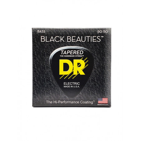 DR BKBT-50 - Black Beauties - Black, jeu guitare basse, Heavy 50-110 TapeRed