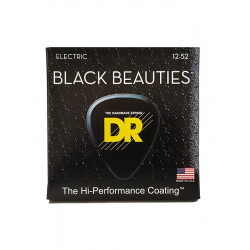 DR BKE-12 - Black Beauties - Black, jeu guitare électrique, Extra Heavy 12-52