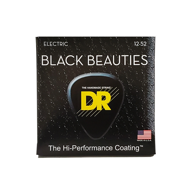 DR BKE-12 - Black Beauties - Black, jeu guitare électrique, Extra Heavy 12-52