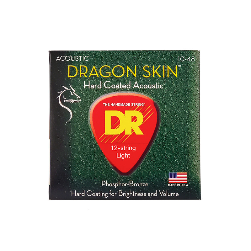 DR DSA-10-12 - Dragon Skin - Clear Coated, jeu guitare acoustique, 12 cordes Extra Light 10-48