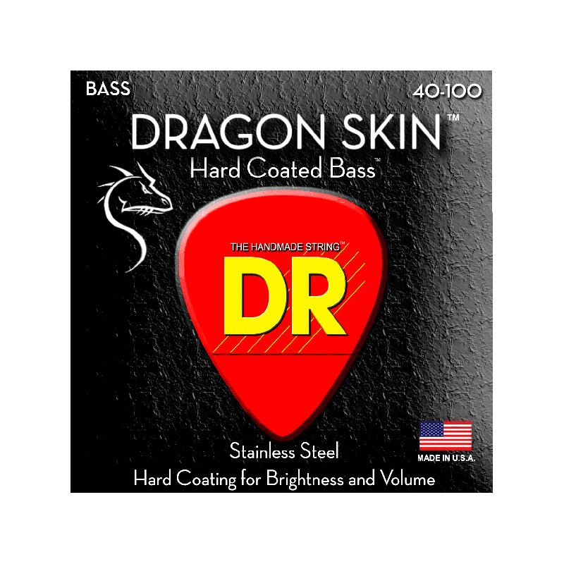 DR DSB-40 - Dragon Skin - Clear Coated, jeu guitare basse, Light 40-100