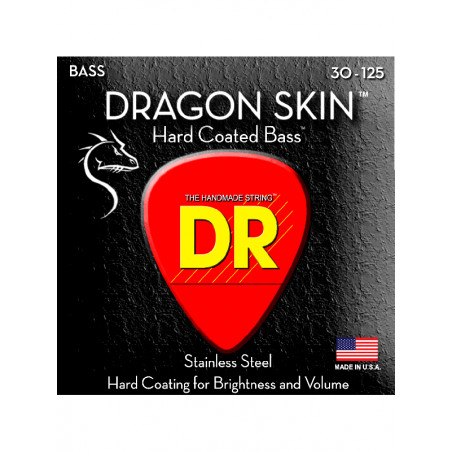 DR DSB6-30 - Dragon Skin - Clear Coated, jeu guitare basse, 6 cordes Medium 30-125