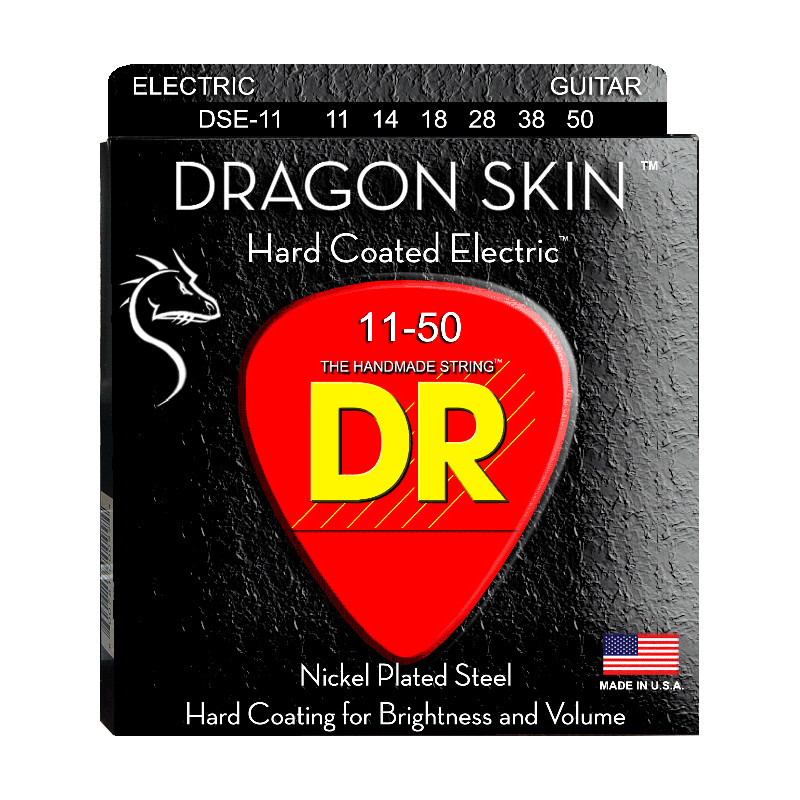 DR DSE-11 - Dragon Skin - Clear Coated, jeu guitare électrique, Heavy 11-50