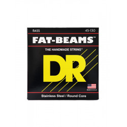 DR FB5-130 - Fat-Beam - Stainless Steel, jeu guitare basse, 5 cordes Medium à Heavy 45-130