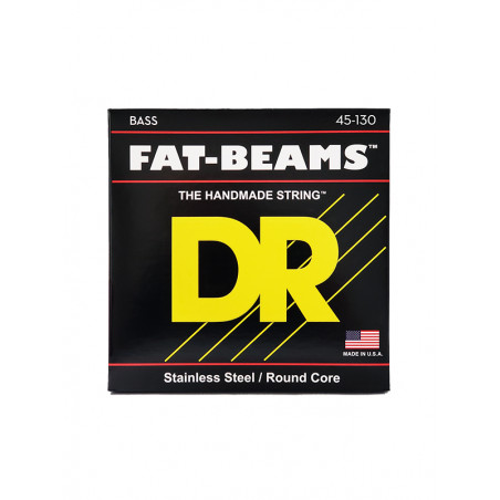 DR FB5-130 - Fat-Beam - Stainless Steel, jeu guitare basse, 5 cordes Medium à Heavy 45-130