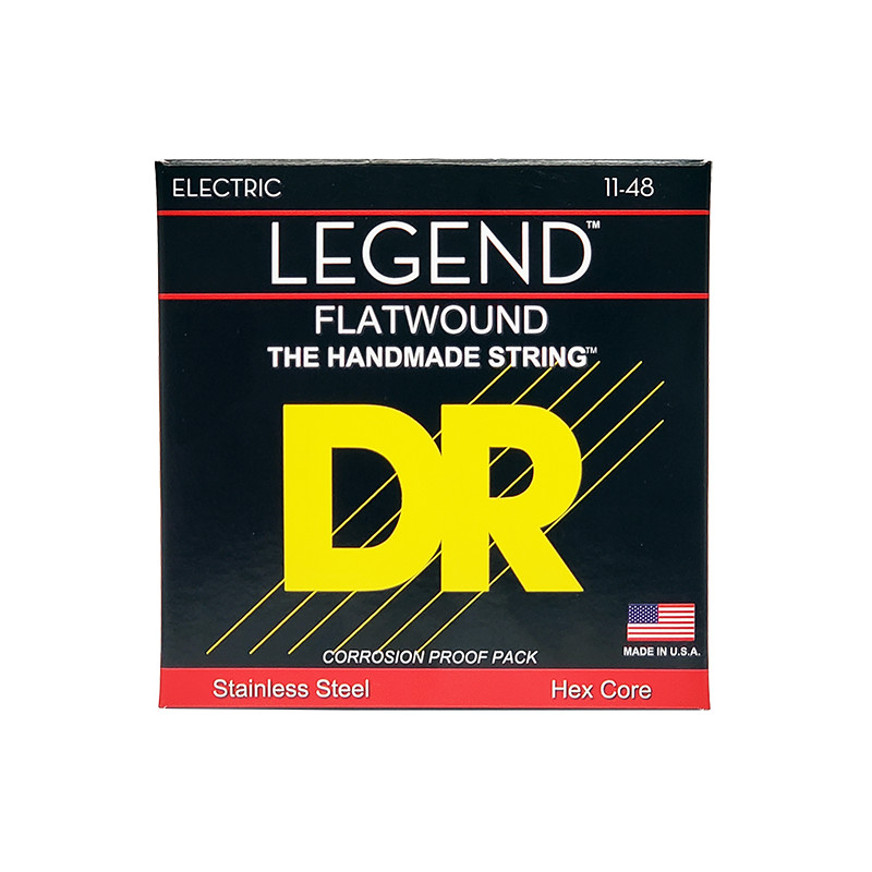 DR FL-11 - Legend - Polished Flatwound, jeu guitare électrique, Light 11-48