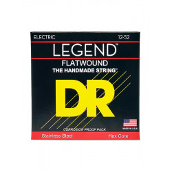 DR FL-12 - Legend - Polished Flatwound, jeu guitare électrique, Medium 12-52