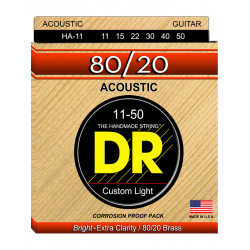 DR HA-11 - Hi-Beam - 80/20 laiton, jeu guitare acoustique, Custom Light 11-50