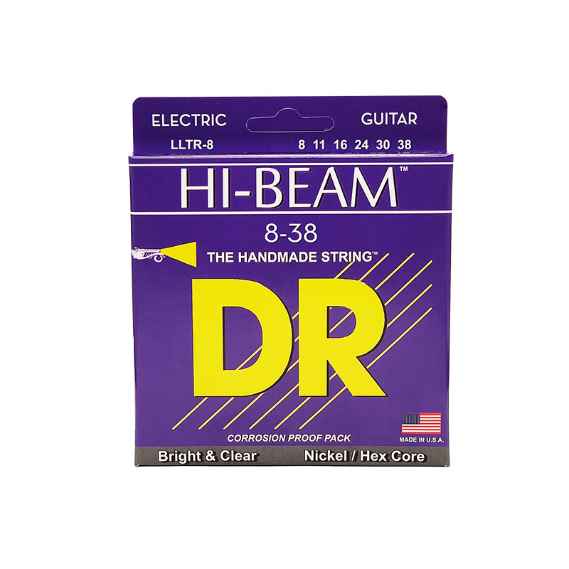 DR LLTR-8 - Hi-Beam - Nickel Plated, jeu guitare électrique, Extra Light 8-38