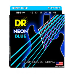DR NBE-10 - Hi-Def Neon - Blue, jeu guitare électrique, Medium 10-46
