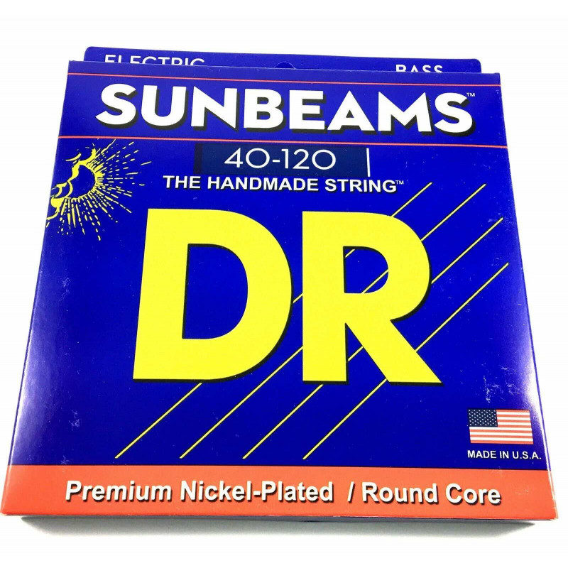 DR NLR5-40 - Sunbeam - Nickel Plated, jeu guitare basse, 5 cordes Light 40-120