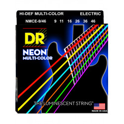 DR NMCE-9-46 - Hi-Def Neon - Multi-color, jeu guitare électrique, Light à Medium 9-46
