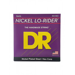 DR NMH6-130 - Nickel Lo-Rider - Nickel Plated, jeu guitare basse, 6 cordes Medium à Heavy 30-130