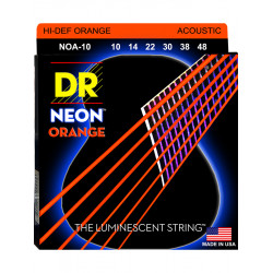 DR NOA-10 - Hi-Def Neon - Orange, jeu guitare acoustique, Extra Light 10-48