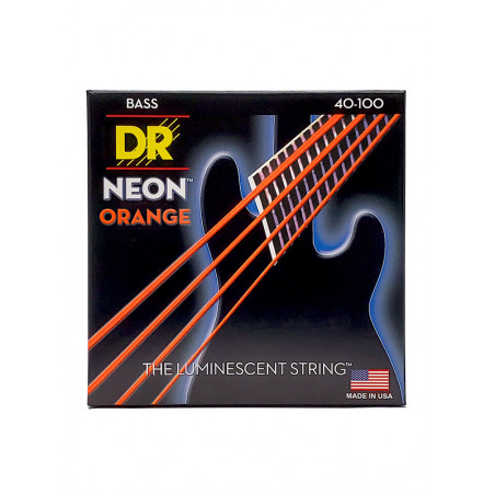 DR NOB-40 - Hi-Def Neon - Orange, jeu guitare basse, Light 40-100