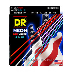 DR NUSAE-10 - Hi-Def Neon - USA flag, jeu guitare électrique, Medium 10-46
