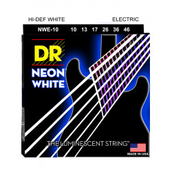 DR NWE-10 - Hi-Def Neon - White, jeu guitare électrique, Medium 10-46